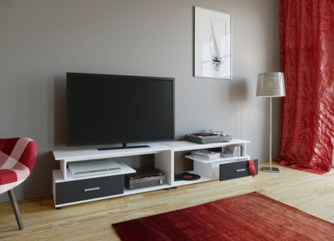 Holz TV Lowboard Fernsehschrank mit Schublade Rimini Maxi 