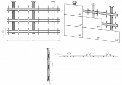 VCM Gruppe | Multiscreen TV-Deckenhalterung TA-E-